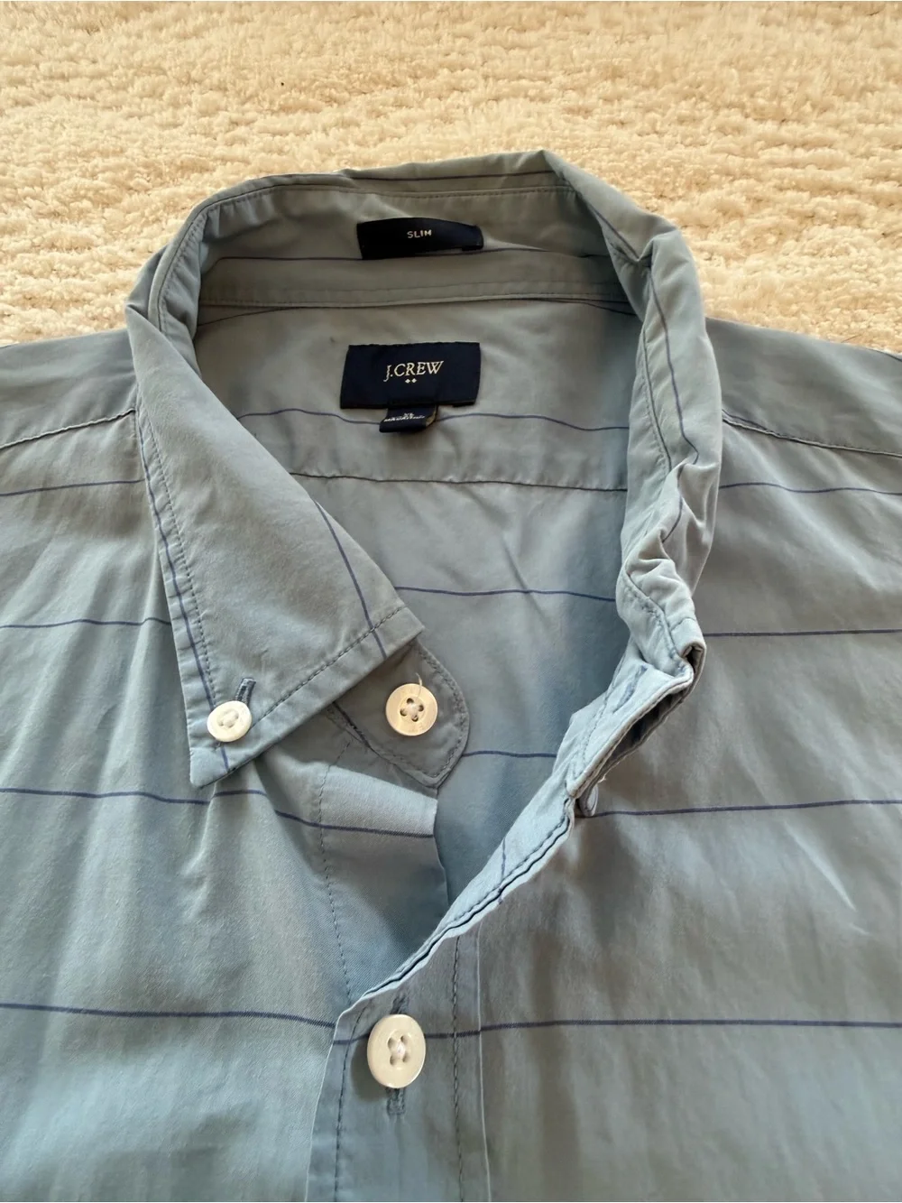 J. Crew Men's Slate Blue Button-Down Shirt